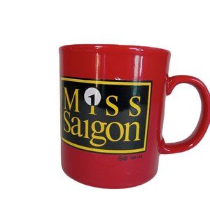 Miss Saigon The Musical Broadway Souvenir Coffee Mug 1988 Red Black Kilncraft